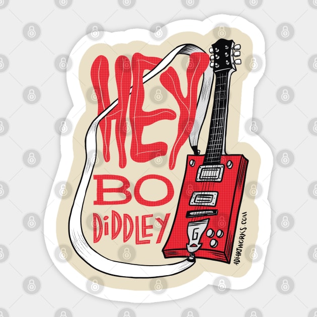 Hey Bo Diddley Sticker by adiartworks.com